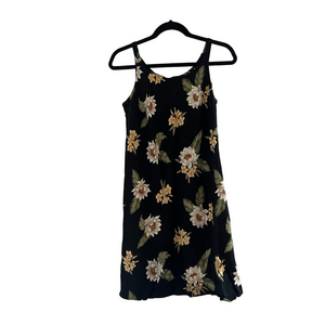 Tropical Ease Floral Black Mini Dress